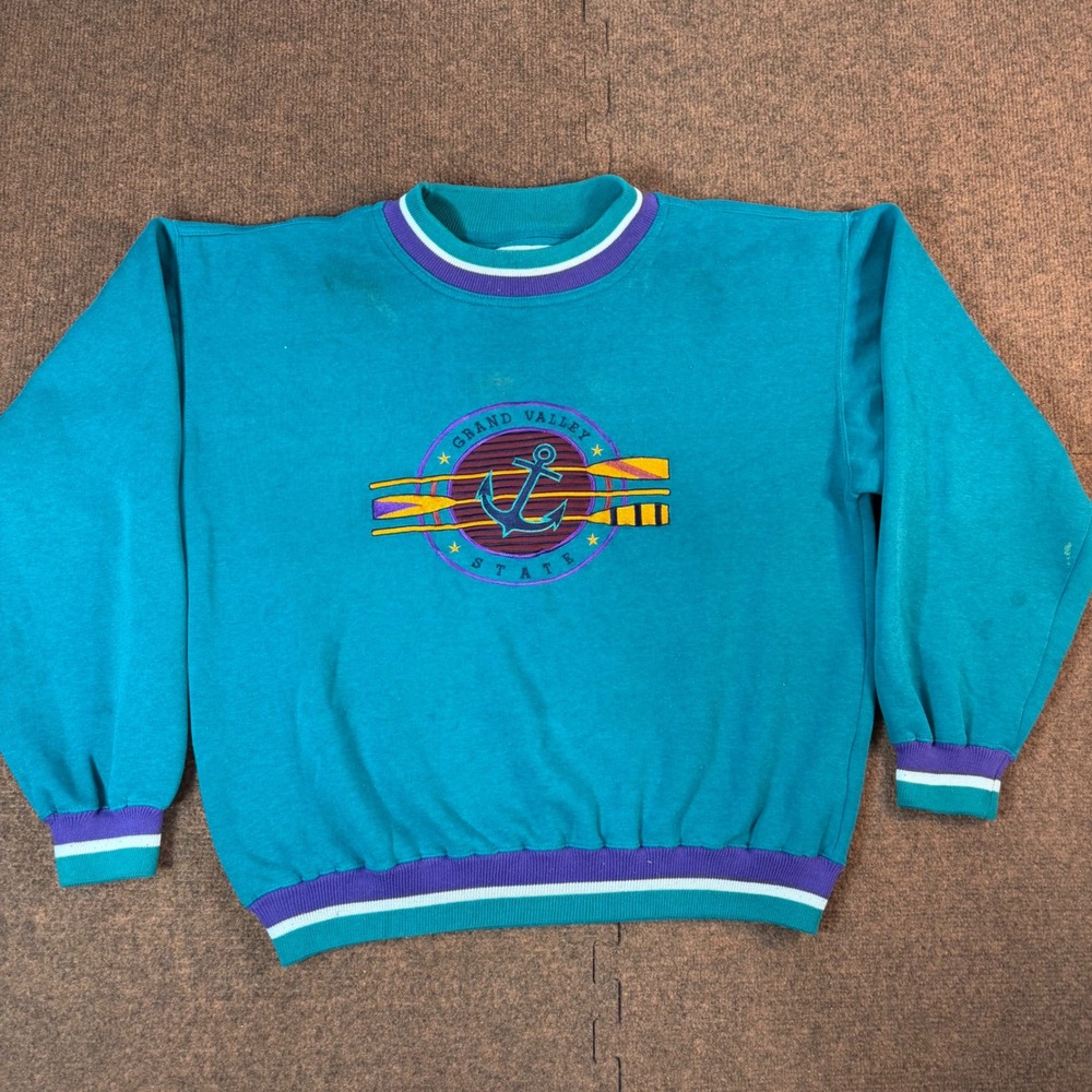 Gear For Sports Grand Valley State Sweatshirt Unisex Small Teal GVSU Anchor Logo